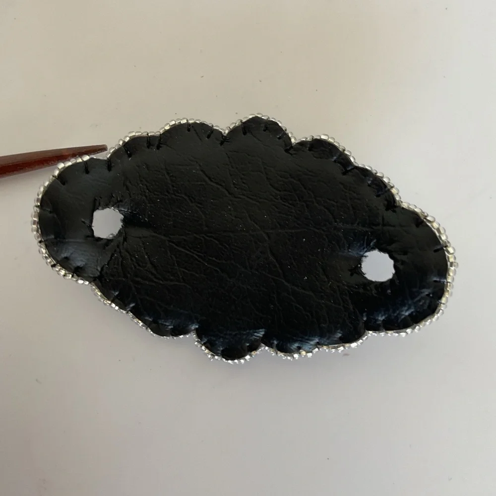 Artisan Beaded Wood Stick Hair Barrette. NWOT